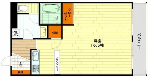 ジオナ天神橋【9階】の間取り
