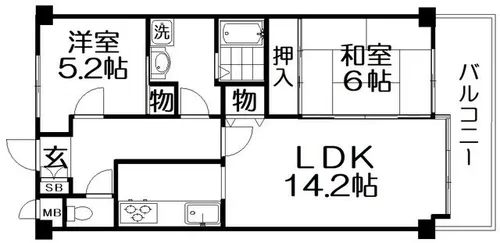 アズステーション星田【5階】の間取り