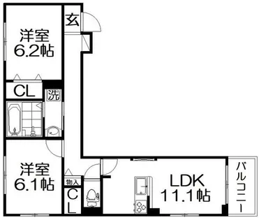 プラシードセレノカーサⅣ【2階】の間取り