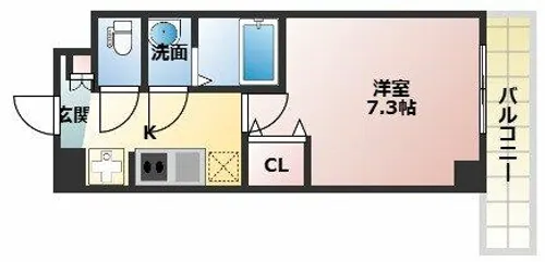 ウインズコート桜塚【4階】の間取り