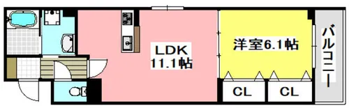 ハイダウェイホーム茨木【103号室】の間取り