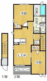 エスポワール忠興【201号室】の間取り