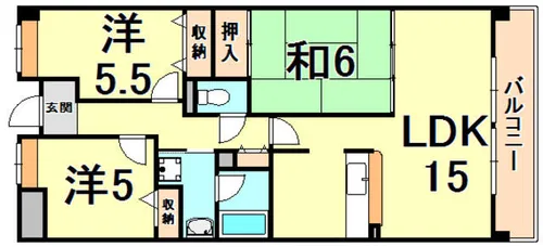 ベルパレス高木【3階】の間取り
