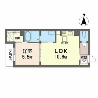 シャーメゾン宝亀【0105号室】の間取り
