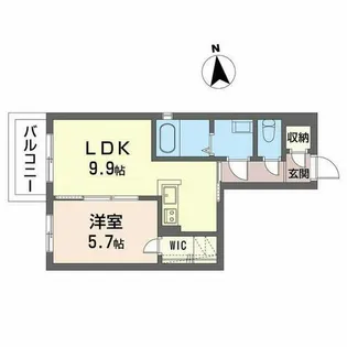 シャーメゾン宝亀【0206号室】の間取り