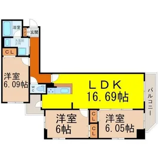 KDX泉レジデンス【3階】の間取り