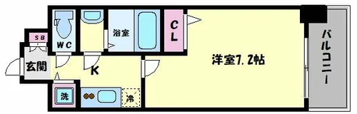 エスリード大阪城PREMIER【6階】の間取り