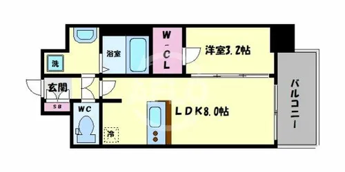アドバンス大阪ブリアント【10階】の間取り