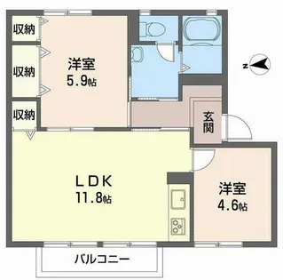 エトワール朝倉 A【0105号室】の間取り