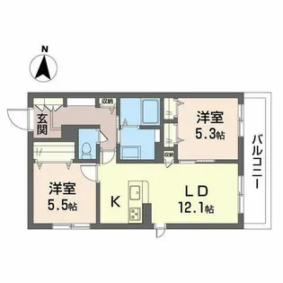シャーメゾンシャルム磯上【0206号室】の間取り
