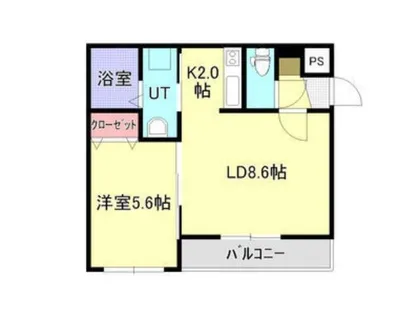 A BOND桑園 弐番館【201号室】の間取り