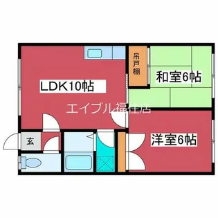 なかやハイツA【102号室】の間取り