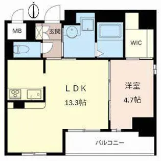 グランボヌール安堂寺【0201号室】の間取り