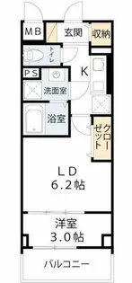 リアライズ鶴橋東Ⅱ【2階】の間取り