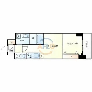 クローバー グランデ今里【3階】の間取り