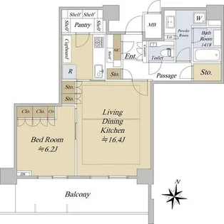 プレミスト天神赤坂タワー【18階】の間取り