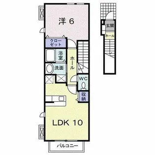 プリムローズ徳力新町A【2階】の間取り