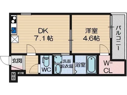 フジパレス摂津香露園【1階】の間取り