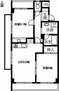神ノ木ハイツ【107号室】の間取り