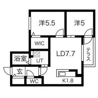 カサトレス美園【1階】の間取り