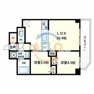 エスリードレジデンス ザ・グラン南堀江【4階】の間取り