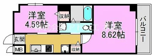 グランシアター高井田【3階】の間取り