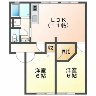 リヴェール大村【1階】の間取り