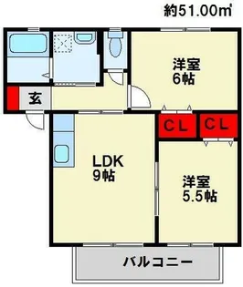 ロイヤルシティ本城【2階】の間取り