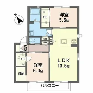 COMETO B棟【B201号室】の間取り