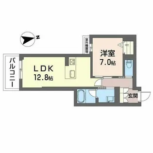 ジェイエイチエスプレミア学園前【2階】の間取り