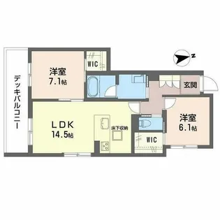 ジェイエイチエスプレミア学園前【1階】の間取り
