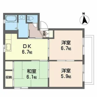 シャーメゾンくすの木【0208号室】の間取り