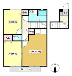 トレジャー御幸Ⅱ【2階】の間取り