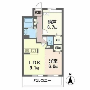 コモド西宮【1002号室】の間取り