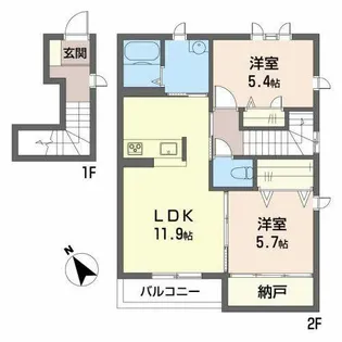 プレージュ岡本【0201号室】の間取り