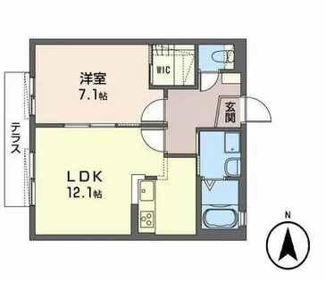 パークサイド夙川【0101号室】の間取り