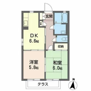 ハッピーヒル安乎【0103号室】の間取り