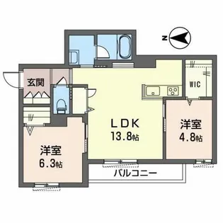 ル ボヌール ヤエ【0305号室】の間取り