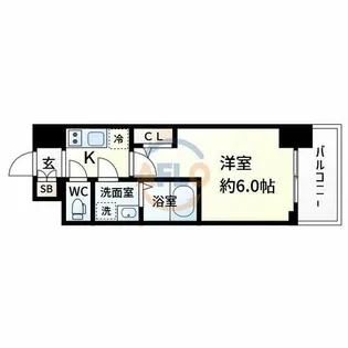 エスリード新大阪ザ・プレミアEAST【3階】の間取り