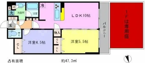 プレサンス京大前【1階】の間取り