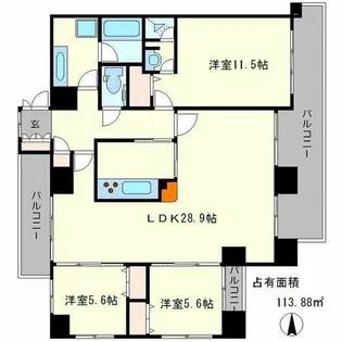 レジディア御所東【9階】の間取り