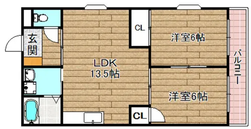 サニーコーポ西口【2階】の間取り