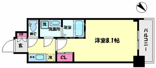 S-RESIDENCE阿波座WEST【4階】の間取り