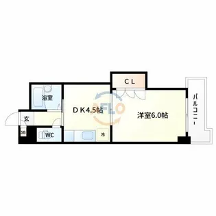 新大阪グランドハイツ北【6階】の間取り
