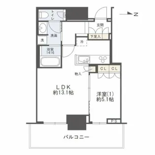 グランドメゾン新梅田タワー THE CLUB RESIDENCE【4階】の間取り