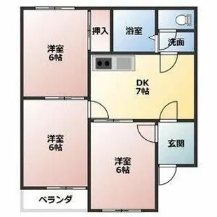 シャンピア馬乗【A205号室】の間取り