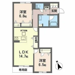 シャーメゾン岡田ハイテール【0105号室】の間取り