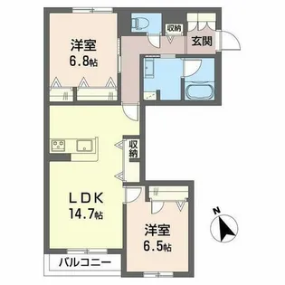 シャーメゾン岡田ハイテール【0205号室】の間取り