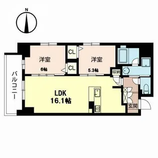 プロムナード南堀江【0603号室】の間取り