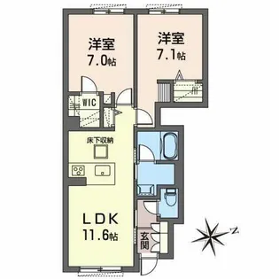 シャルムソレイユ【1階】の間取り